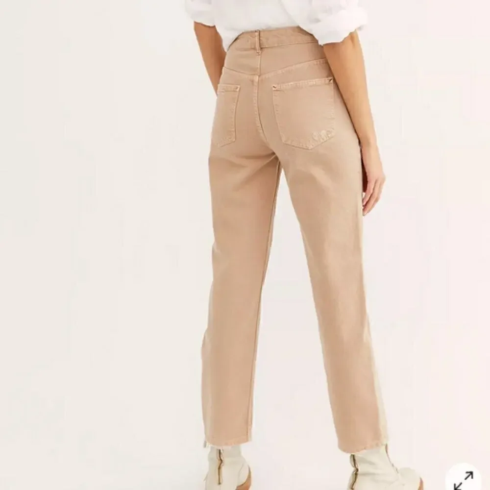 Free People Dakota Straight Leg Jeans Khaki sz 25